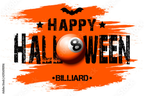 Happy halloween and billiard ball