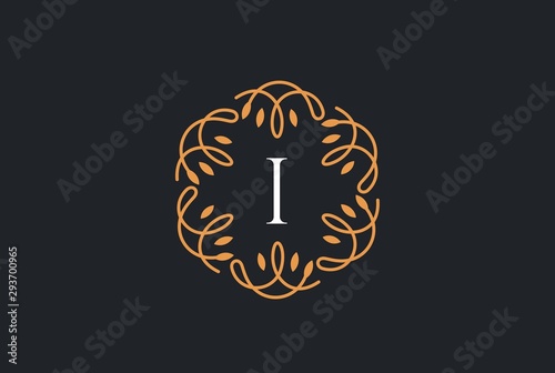 Luxury black gold logo design template vector illustration for Restaurant, Royalty, Boutique, Cafe, Hotel, Heraldic, Jewelry and Fashion. Ornament shapes for logotype or badge design.