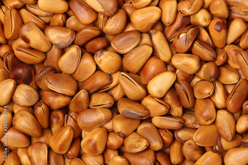 Pine nuts background Pine nuts background
