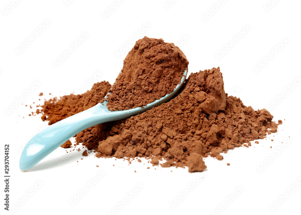 Cocoa powder isolated on white background Cocoa powder isolated on white background