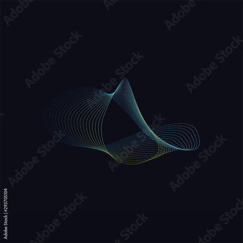 logo icon technology beautiful blend massive waves abstract background vector