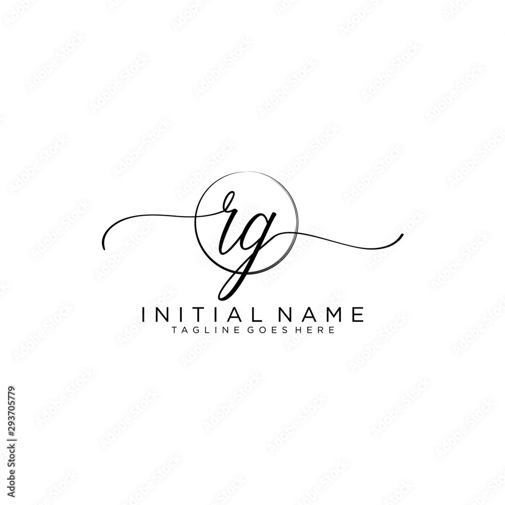 RG Initial handwriting logo with circle template vector. RG Initial handwriting logo with circle template vector.
