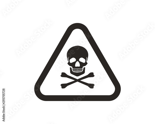 Skull warning icon symbol vector