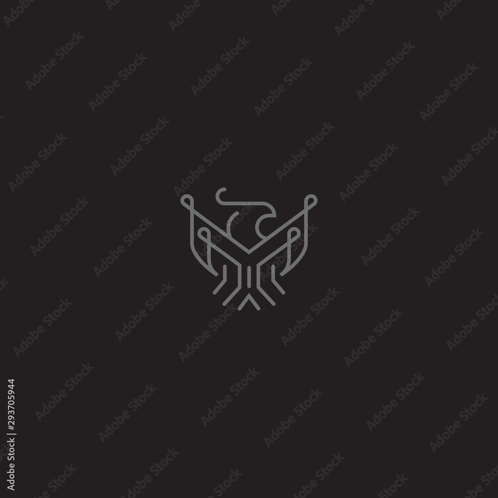 Obraz premium Eagle Logo abstract design vector template Linear style.