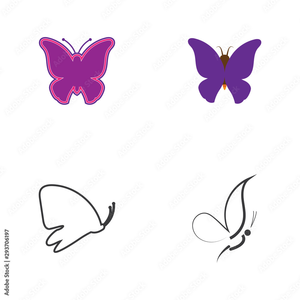 Vector - Butterfly conceptual simple, colorful icon. Logo. Vector