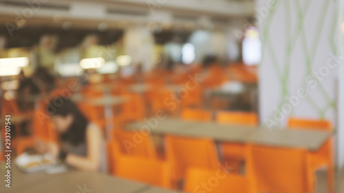 Photography Abstract blurred of food court in department store