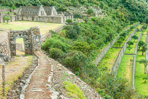 Entrance gate to the inca city of Choquequirao.