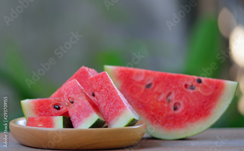  healthy watermelon  on a wooden background