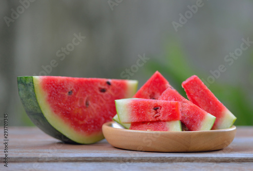 healthy watermelon on a wooden background