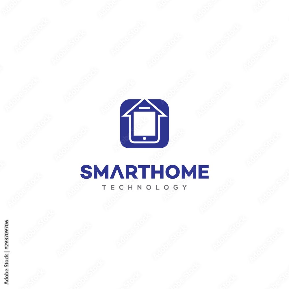 Obraz premium smart home logo design concept