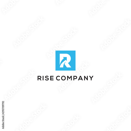 Square logo with letter r design concept