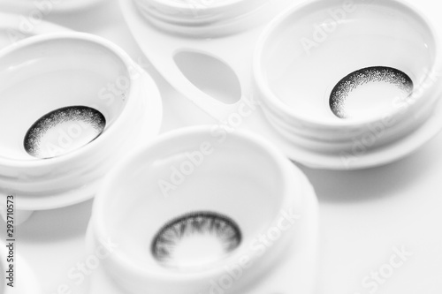 Macro shot of eye contact lens