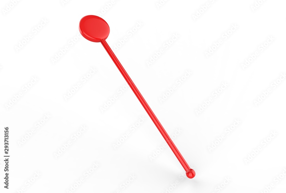 Promotional cocktail stirrer for branding. 3d render illustration.