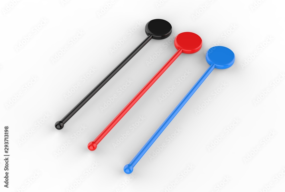 Promotional cocktail stirrer for branding. 3d render illustration. Promotional cocktail stirrer for branding. 3d render illustration.