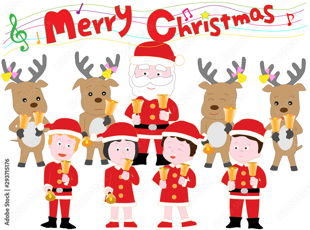 クリスマスコンサートでハンドベルを演奏している クリスマスコンサートでハンドベルを演奏している