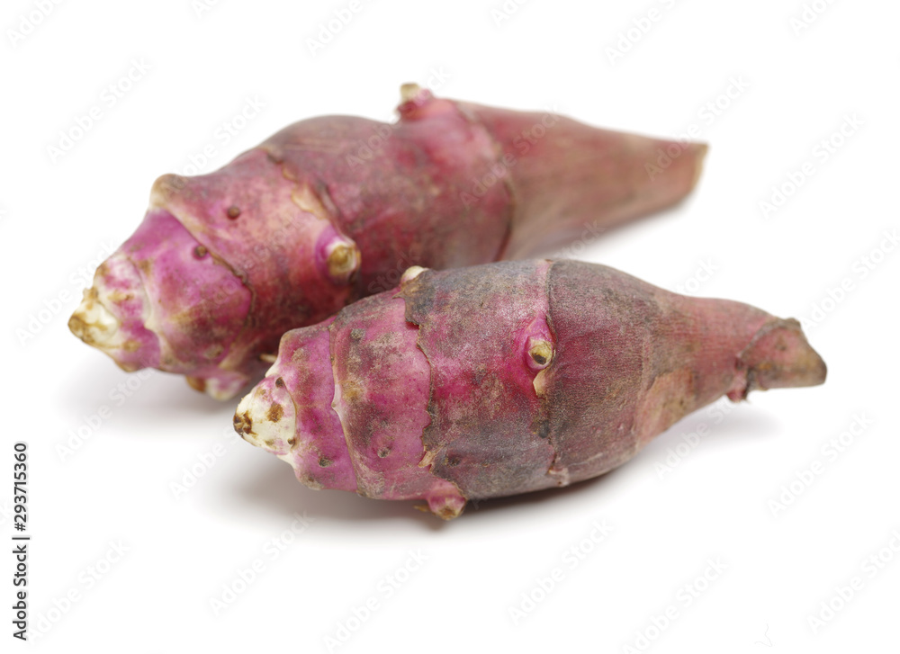Jerusalem artichoke on white background 