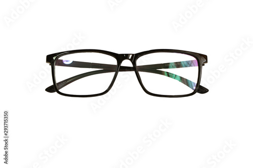 Black spectacles isolated on white background