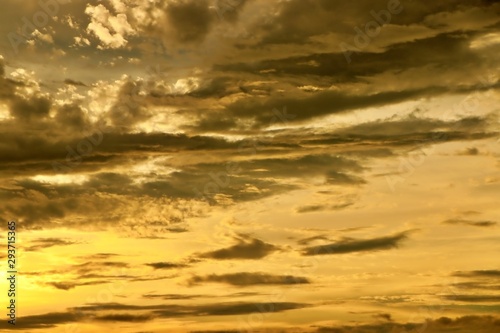 Fototapeta Naklejka Na Ścianę i Meble -  Dramatic yellow sky at sunset.