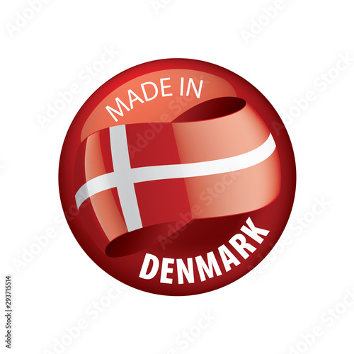 Denmark flag, vector illustration on a white background