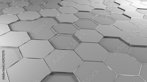 Octagonal surface background of an abstract composition. 3D rendering.