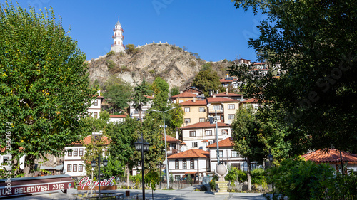 Bolu, Turkey, 29 September 2019: Goynuk, which is a historic district in the Bolu - Turkey. Traditional Ottoman houses. Famous place with beautiful old houses.