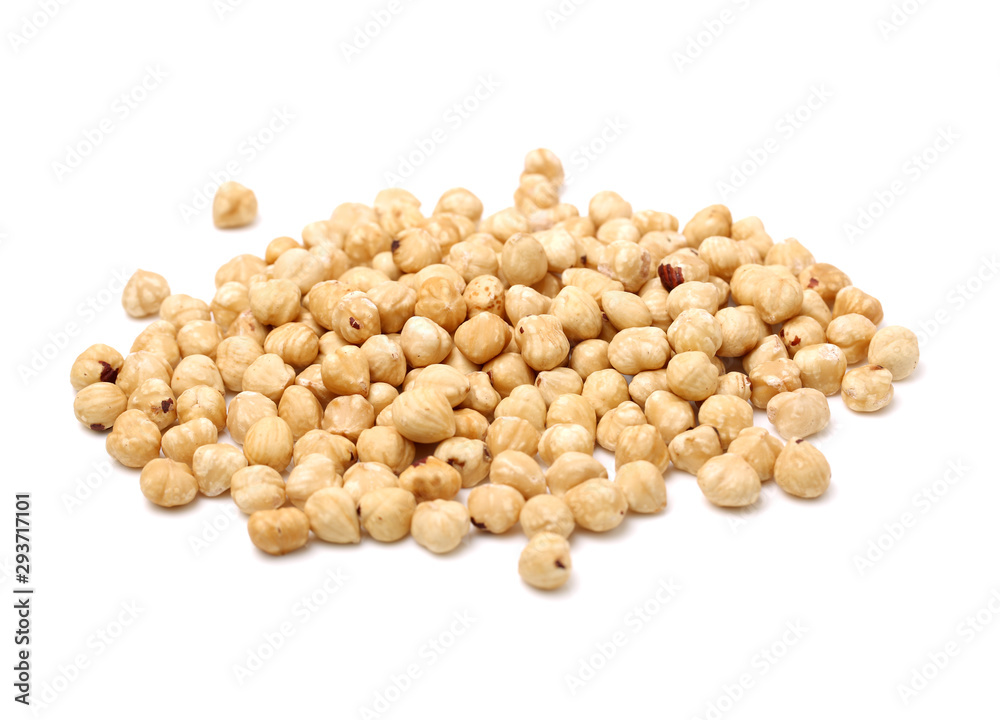 Hazelnuts shelled and scattered Hazelnuts shelled and scattered