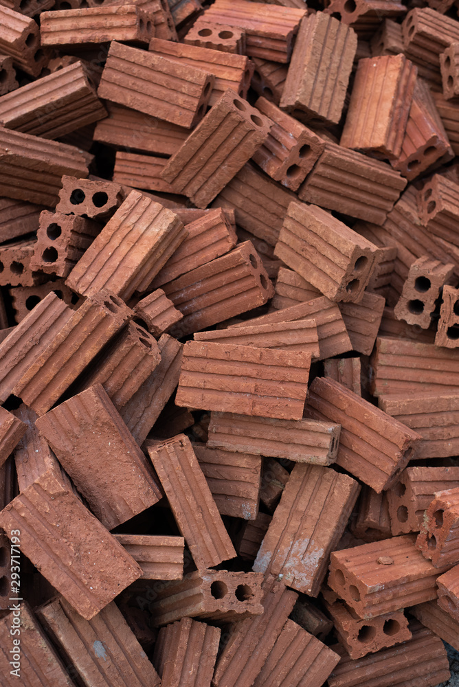 Brown brick pile texture background