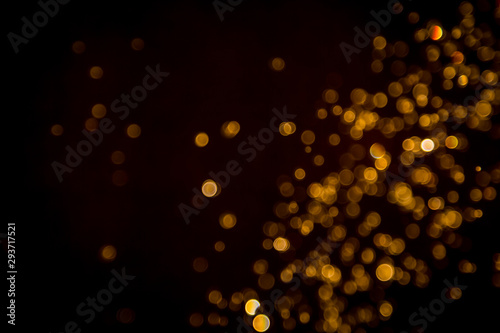 Defocus bokeh glitter gold vintage lights dark