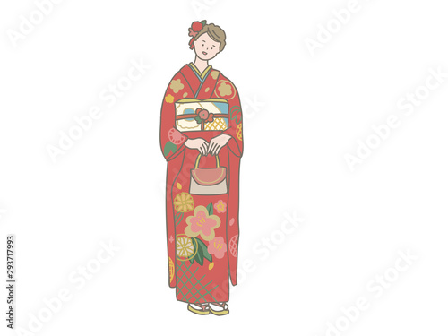 振袖を着た女の子