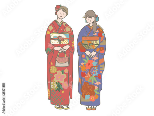 振袖を着た女の子たち