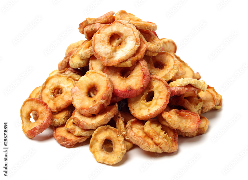 Dried apples isolated on white background