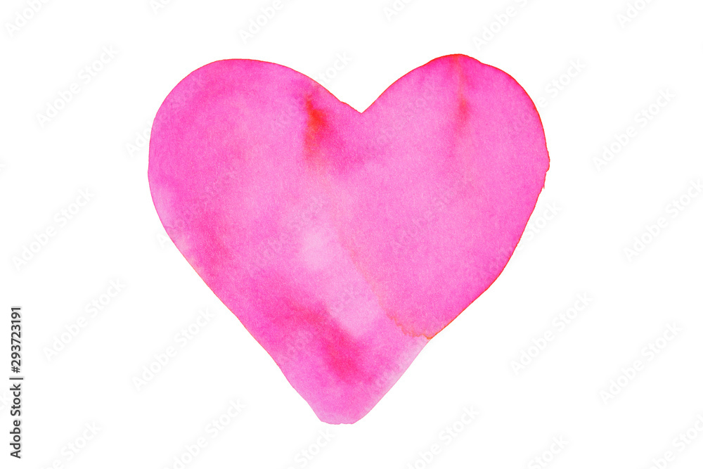Fototapeta premium Colorful watercolor heart isolated on white background