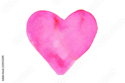 Colorful watercolor heart isolated on white background