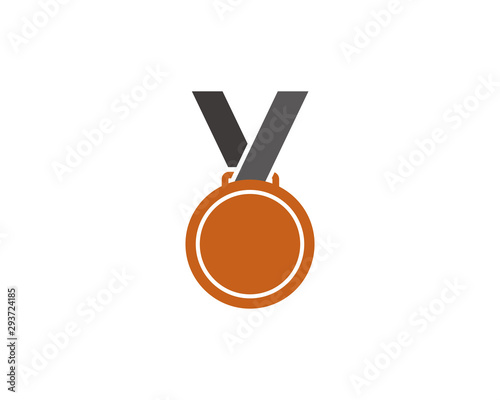Bronze medal icon symbol vector