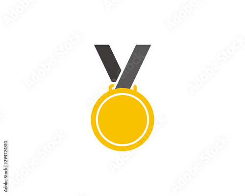 Gold medal icon symbol vector
