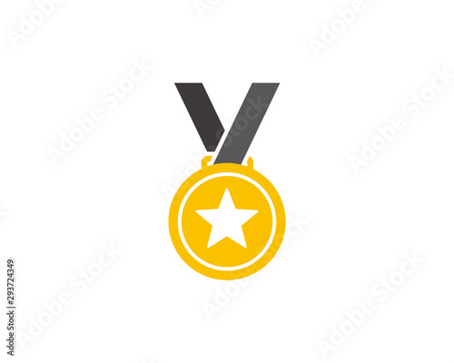 Gold medal icon symbol vector