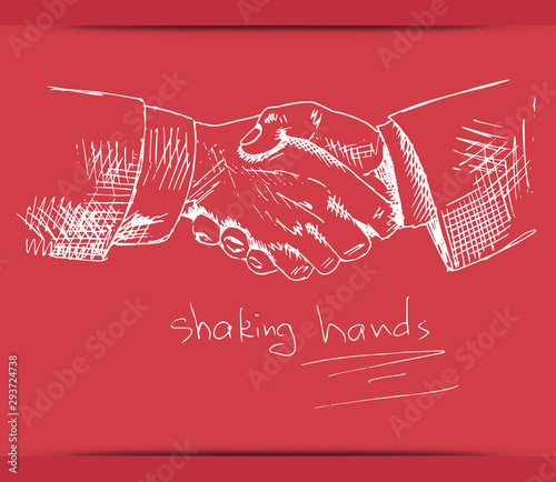 handshake vector on vintage background