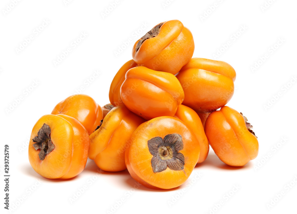persimmon on a white background persimmon on a white background