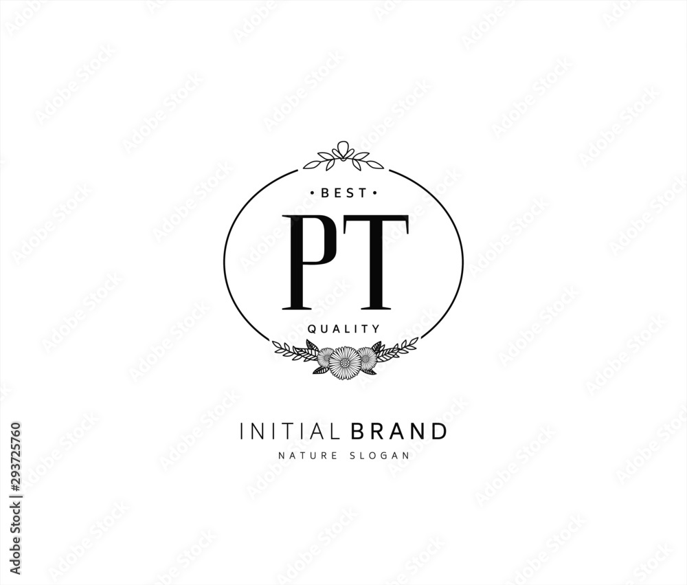 P T PT Beauty vector initial logo, handwriting logo of initial signature, wedding, fashion, jewerly, boutique, floral and botanical with creative template for any company or business. P T PT Beauty vector initial logo, handwriting logo of initial signature, wedding, fashion, jewerly, boutique, floral and botanical with creative template for any company or business.