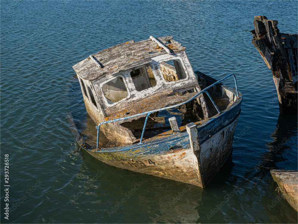 cimetière de bateaux de pêche à Noirmoutiers-en-l'île en France