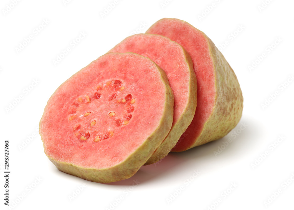 Pink guava isolated on white background Pink guava isolated on white background
