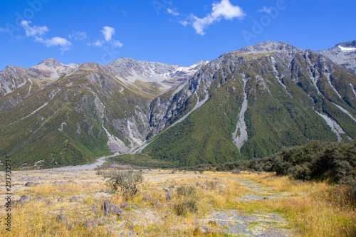 view of the valley at Mount Cook national park © Tomtsya