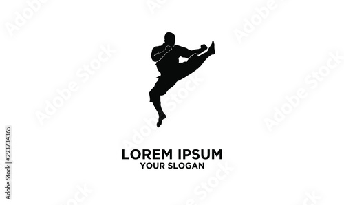 karate silhouette illustration vector template