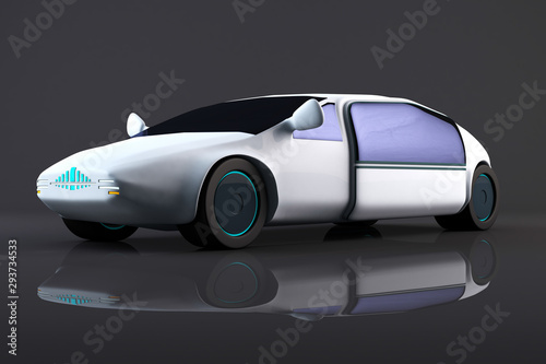 Autonomus Electric Vehicle Concept Design 3D Illustration