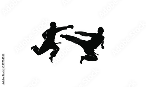 karate silhouette illustration vector template