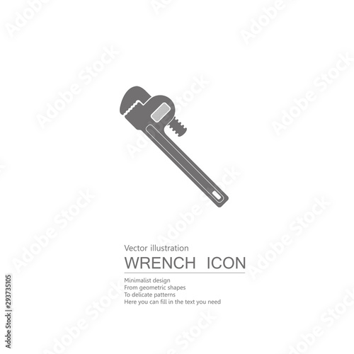 Vector drawn pipe pliers. Isolated on white background.