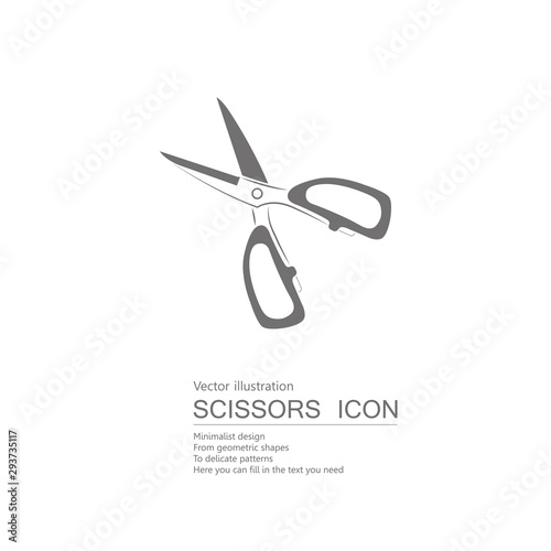 Vector drawn scissors. Isolated on white background.