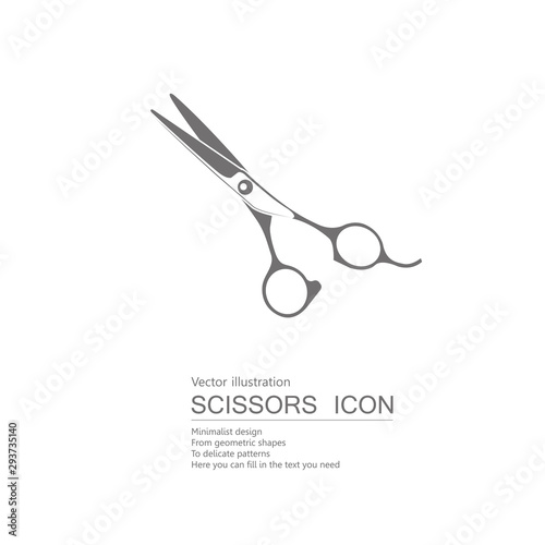 Vector drawn scissors. Isolated on white background.