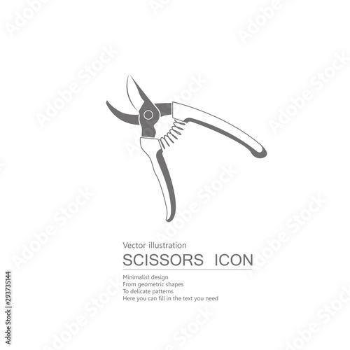 Vector drawn scissors. Isolated on white background.