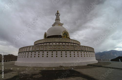 Shanti Stiua on a cloudy day,Leh,Ladakh,India